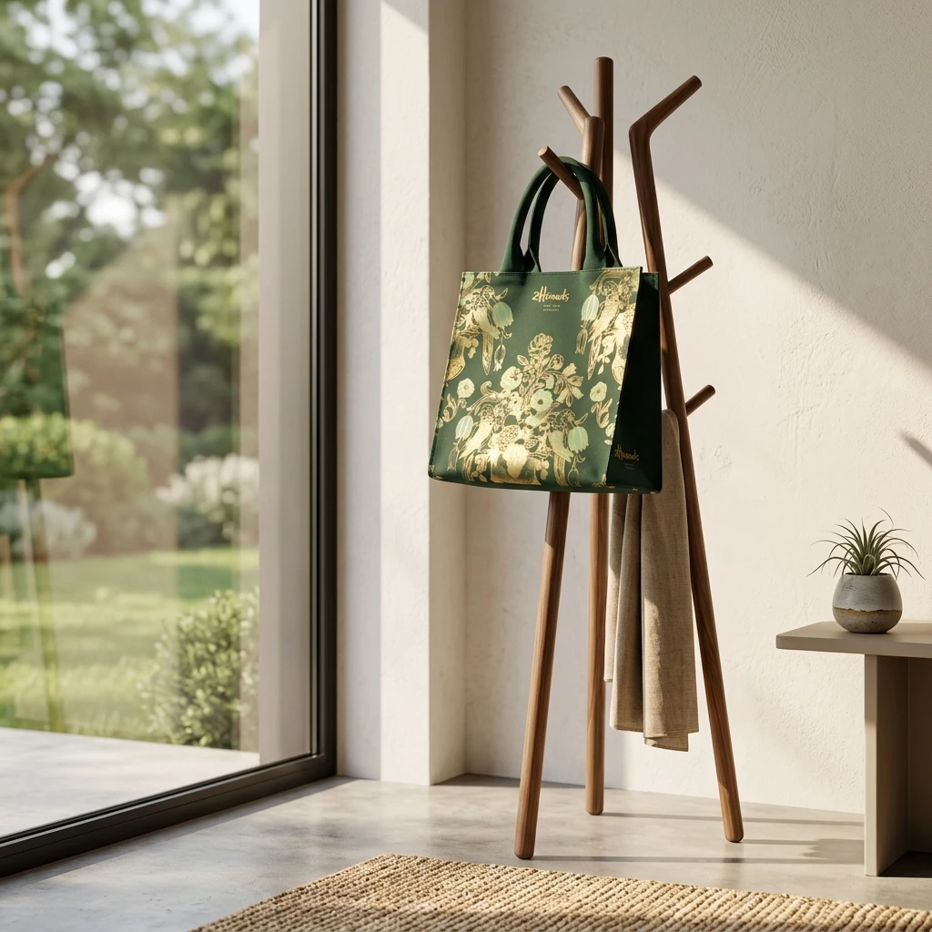 Sustainable Tote Bag 100% Recycled Premium Canvas Bag Eco-Friendly Soya Ink Artistic Print High-Capacity Luxury Eco Bag
