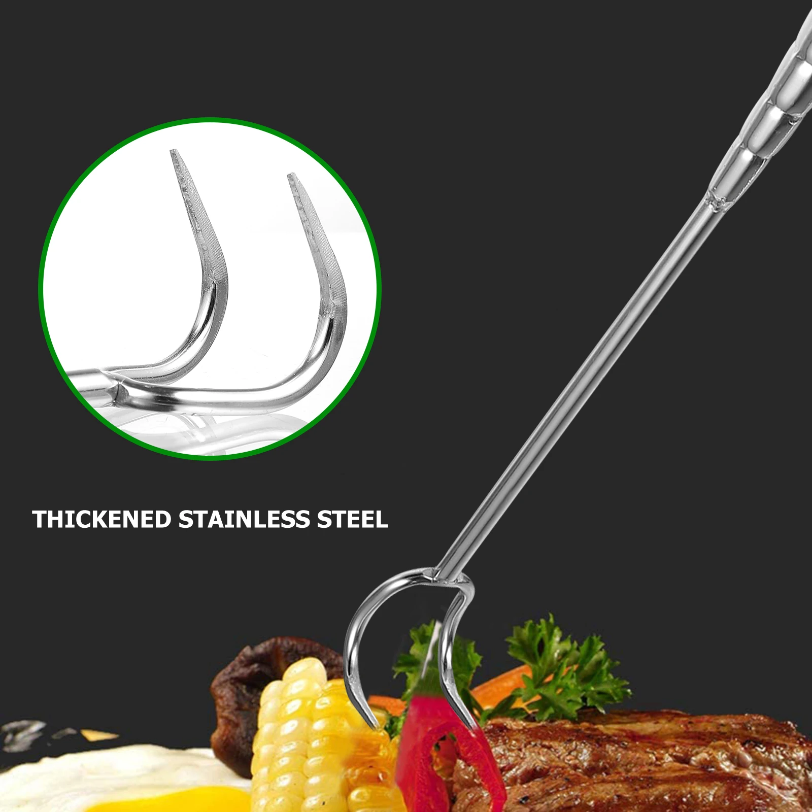 

Stainless Steel Meat Hook for Grilling BBQ Kitchen Supplies Long H Double Claw Hooks Roast Duck Pork Ham Tools