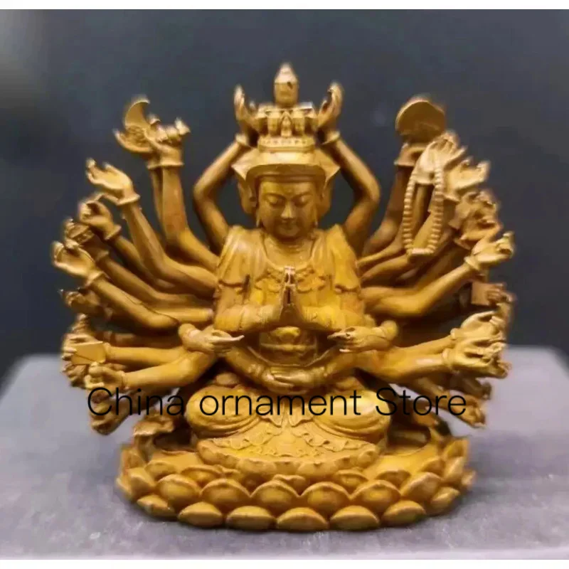 

1.8" Brass Maha Cundi Mother Guanyin Bodhisattva Buddhism Statue Decor