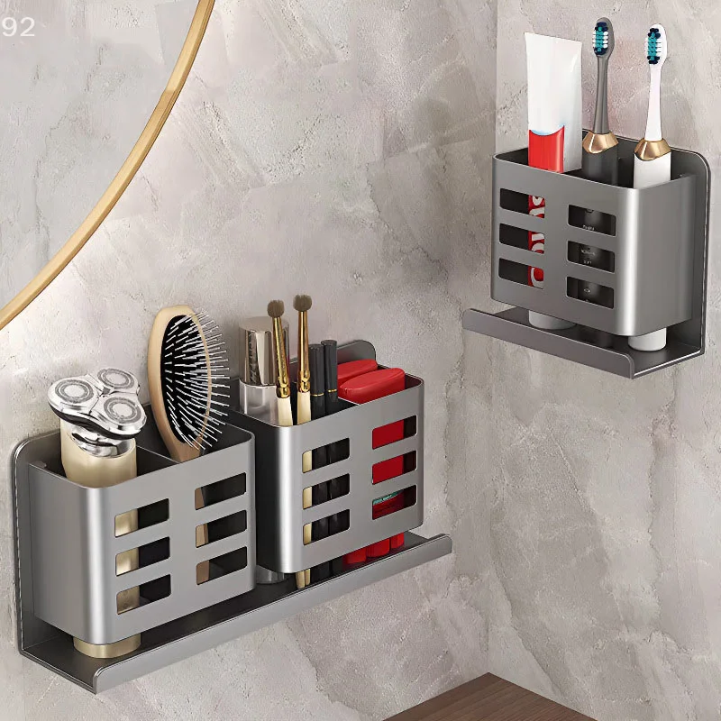Bathroom Shelves Multifunctional Washbasin Storage Tube Toothbrush Razor Storage Rack Wall-mounted Bathroom Supplies