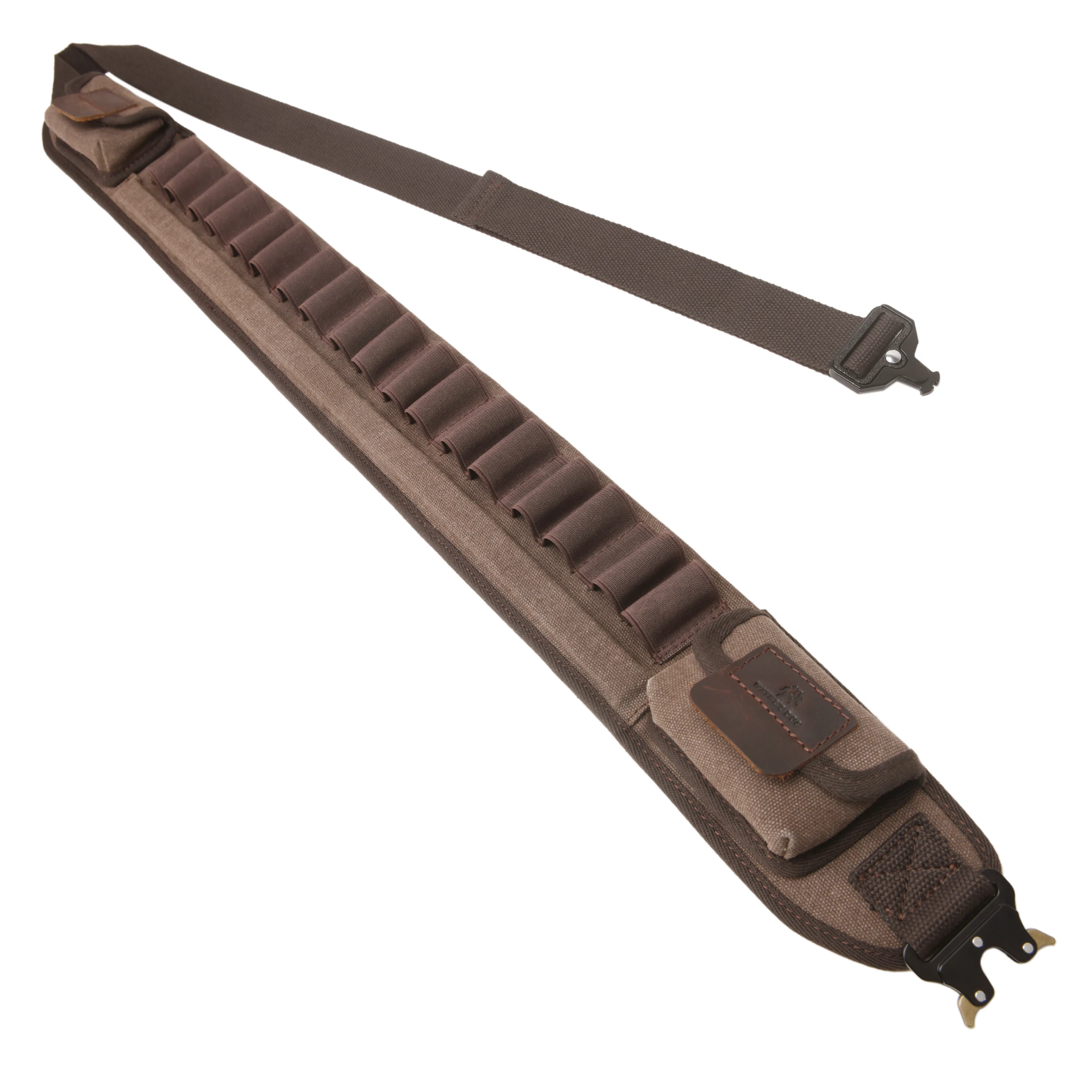 Tactical Canvas Shotgun Shotshell Belt Cartridge Bandolier Annmo Pouch 18 Rounds for 12GA 16GA 20GA