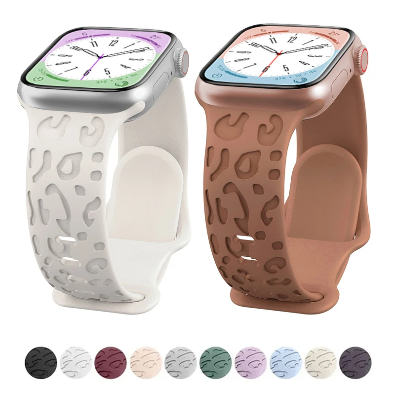 Pulseira Correa Gravada, iWatch Series Ultra 7, SE, 3, 6, 8, 5, 4, 45mm, 44mm, 42mm, 41mm, bracelete para Apple Watch, 40 milímetros, 49 milímetros,