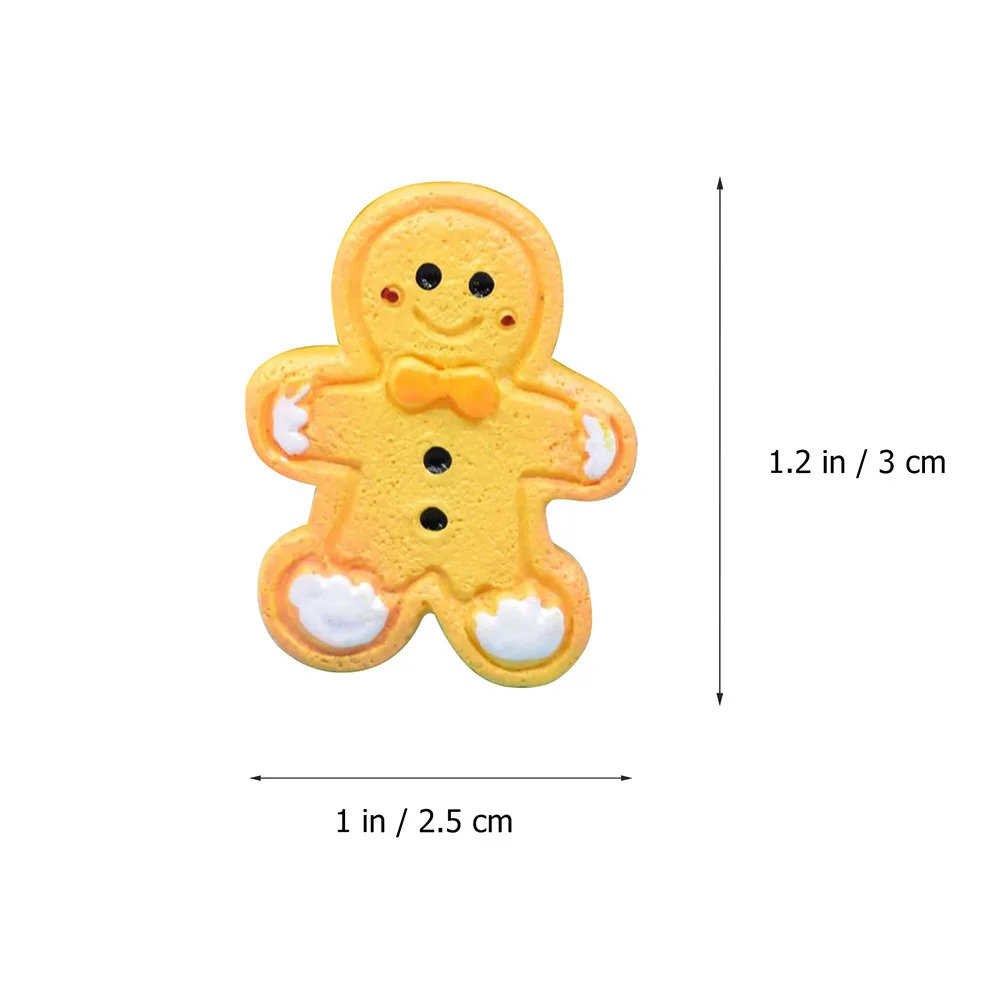 

30 Pcs Soft Simulated Cookie Accessories Decorations Gingerbread Man Hanging Ornament Resin