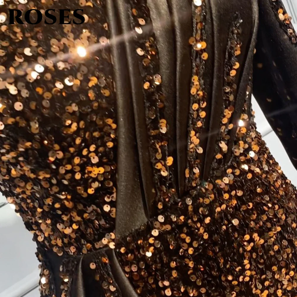 Glitter Women's Evening Dress Sequin One Shoulder Evening Gown Wedding Party Dresses Mermaid Sexy Prom Dresses Robes De Soirée