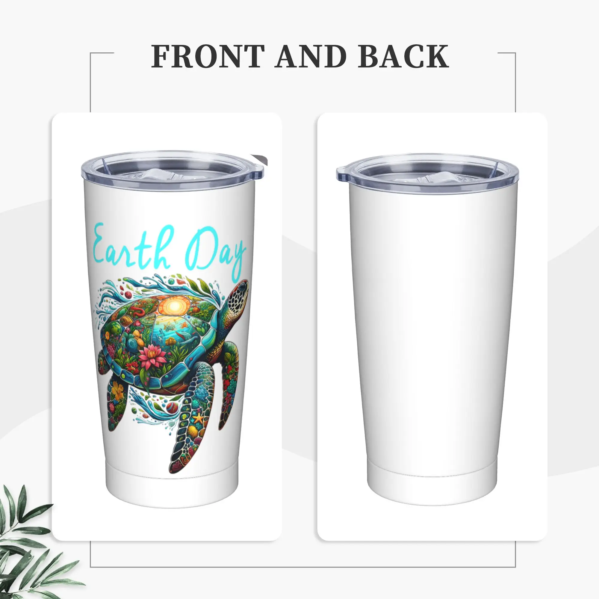 Stainless Steel Tumbler Sea Turtle Earth Day Save The Earth Thermal Cups  Insulated Hot Drinks Car Mugs Camping Water Bottle