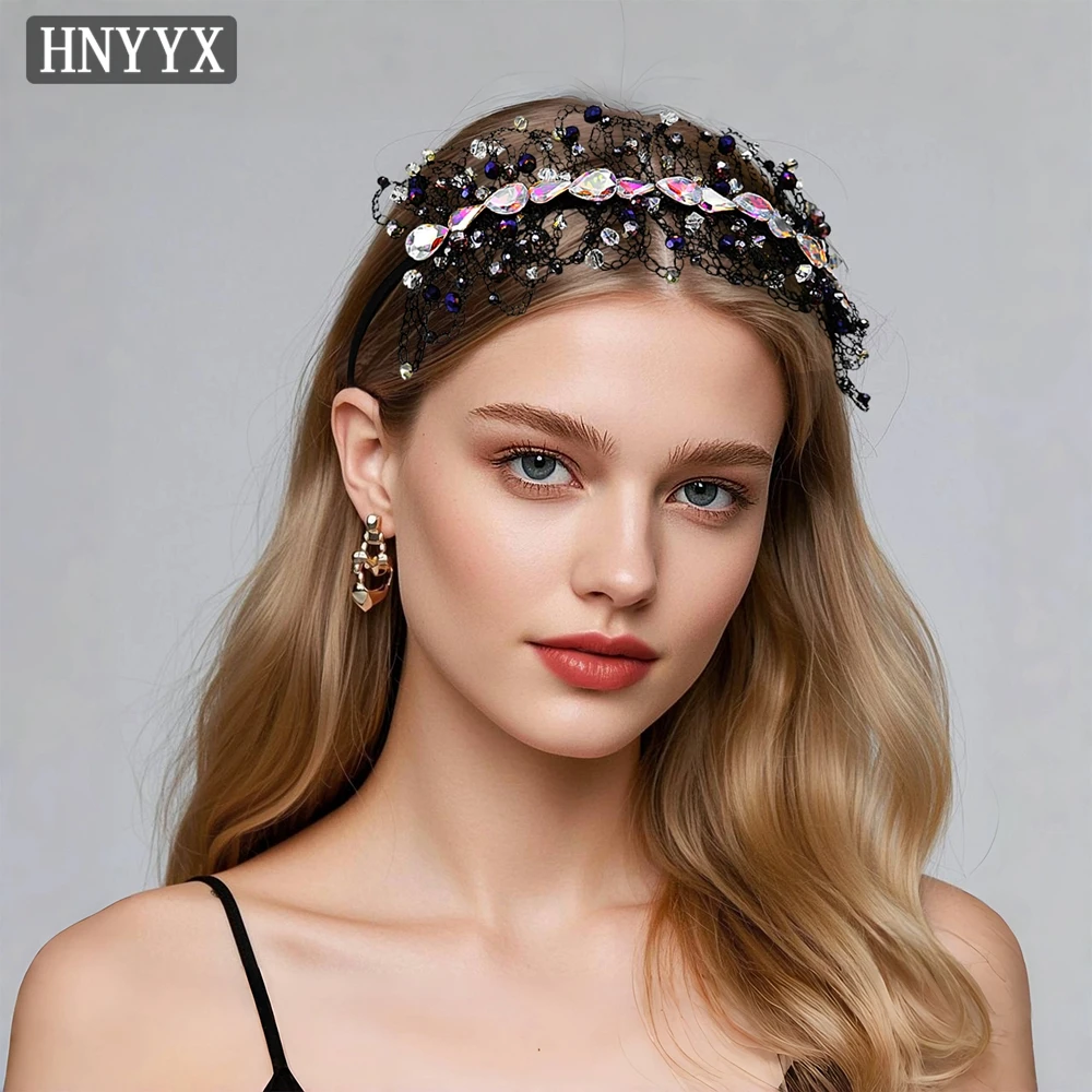 

YouLaPan Luxury Bridal Wedding Headwear Handmade Weaving Colored Water Diamond Women's Banquet Party Elegant Headband YXA75