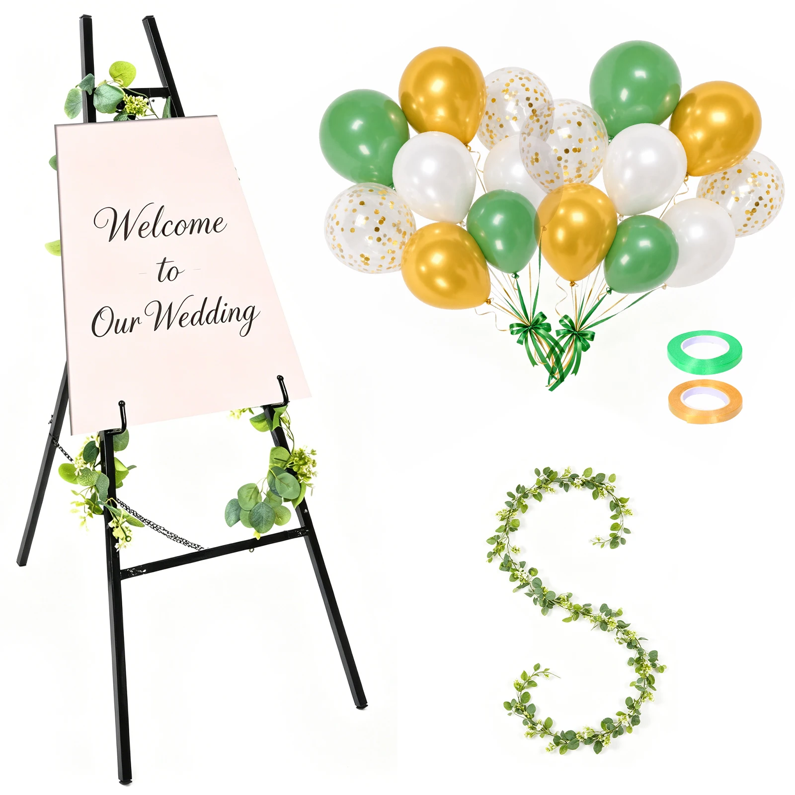 iron-standing-easel-foldable-easel-display-holder-with-rattans-balloon-ribbon-for-wedding-party-painting-poster-events-promotion
