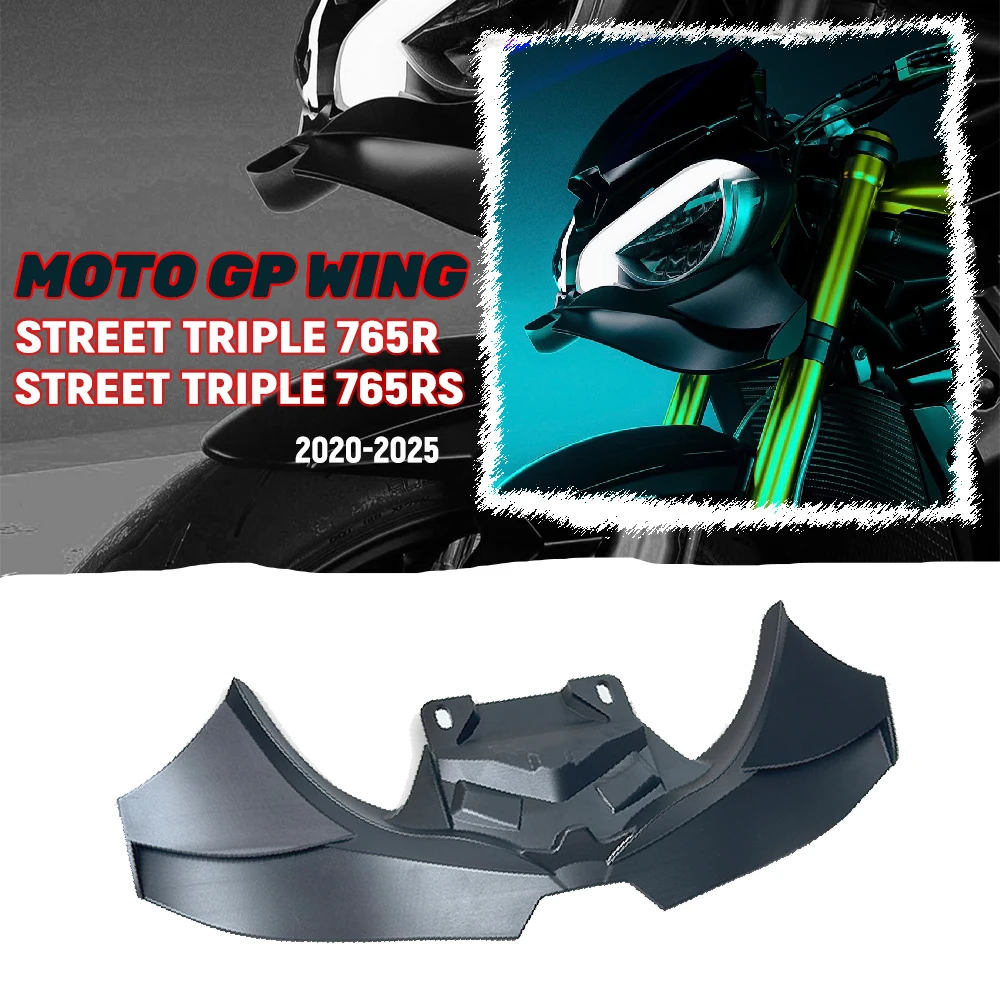 

For Triumph Street Triple 765 R/RS Downforce Naked Frontal Spoilers 765R/RS 2023-2025 Winglet Aerodynamic Wing Front Spoiler Kit