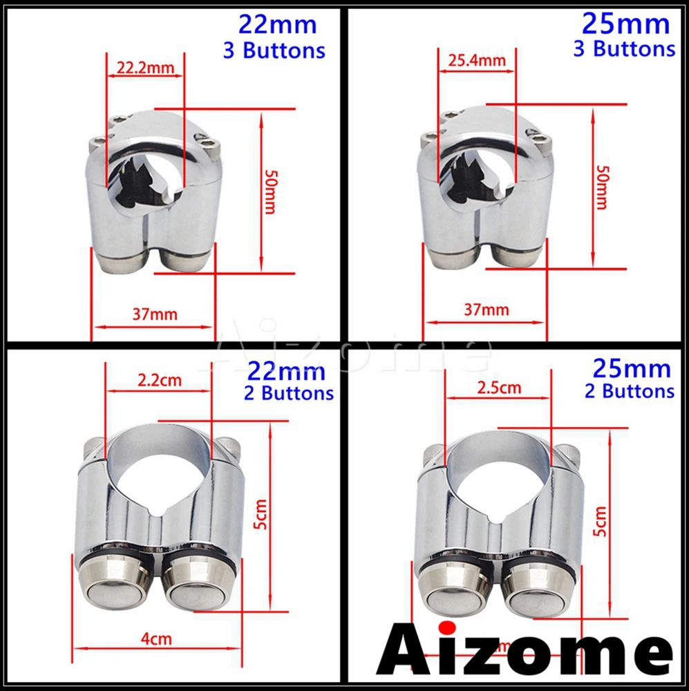 Retro Motorbike 2-4 Push Button Hand Switch 7/8\