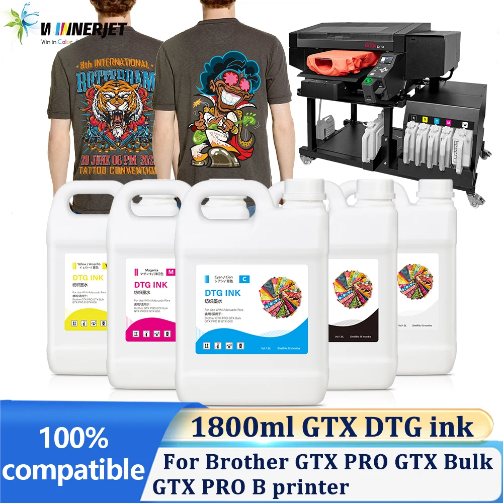 1800ml GTX Textile Ink DTG Ink 1.8L for Brother GTX PRO GTX Bulk GTX PRO B Printer