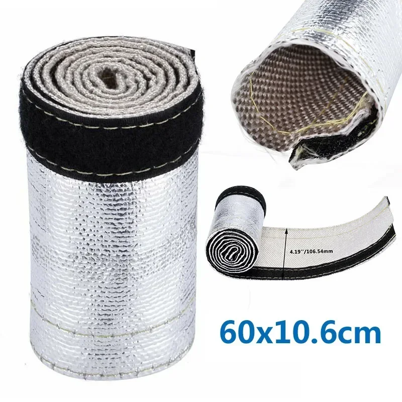 Metallic Heat Shield Sleeve Insulated Wire Hose Cover Wrap Loom Tube Protect Cover  2Ft X 4.2