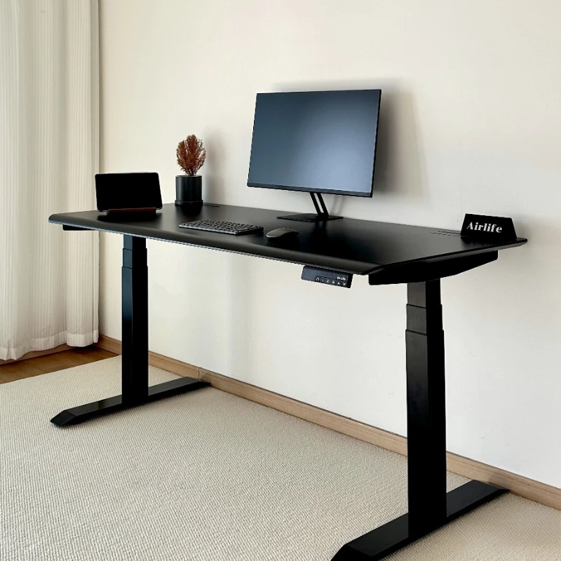 Electric lifting table, e-sports computer table, double motor three-section black