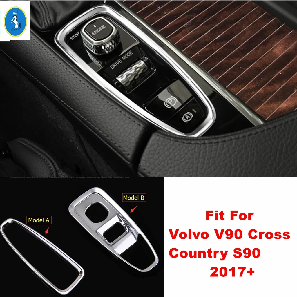 

ABS Auto Stalls Gear Shift Brake Park Hand Decor Sticker Accessories Cover Trim For Volvo V90 Cross Country S90 2017 2018 2019