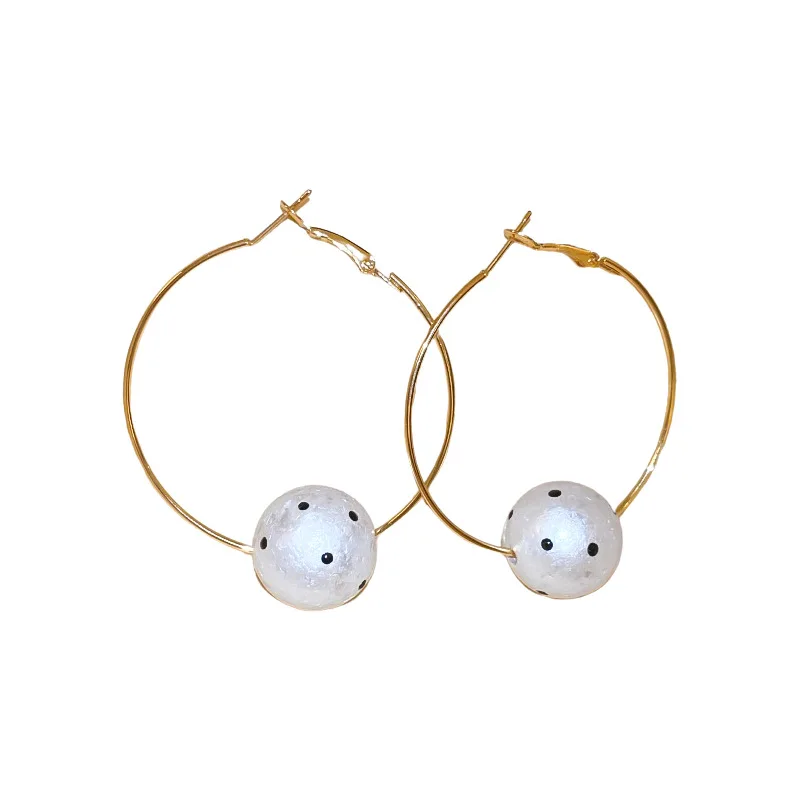 NISHIZAWA-pendientes de perlas de algodón de lunares, estilo Ins, pendientes de moda de nicho fresco