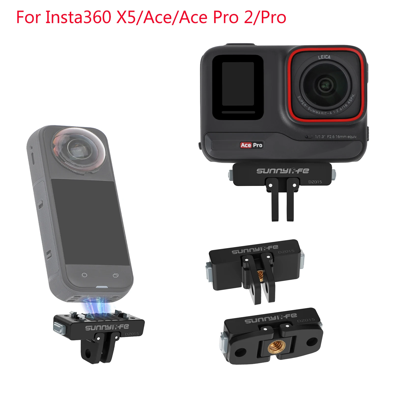 

Sunnylife Magnetic Quick Release Adapter for Insta360 X5/Ace Pro 2/Ace Pro/Ace Action Camera Mount for Selfie Stick Accessories