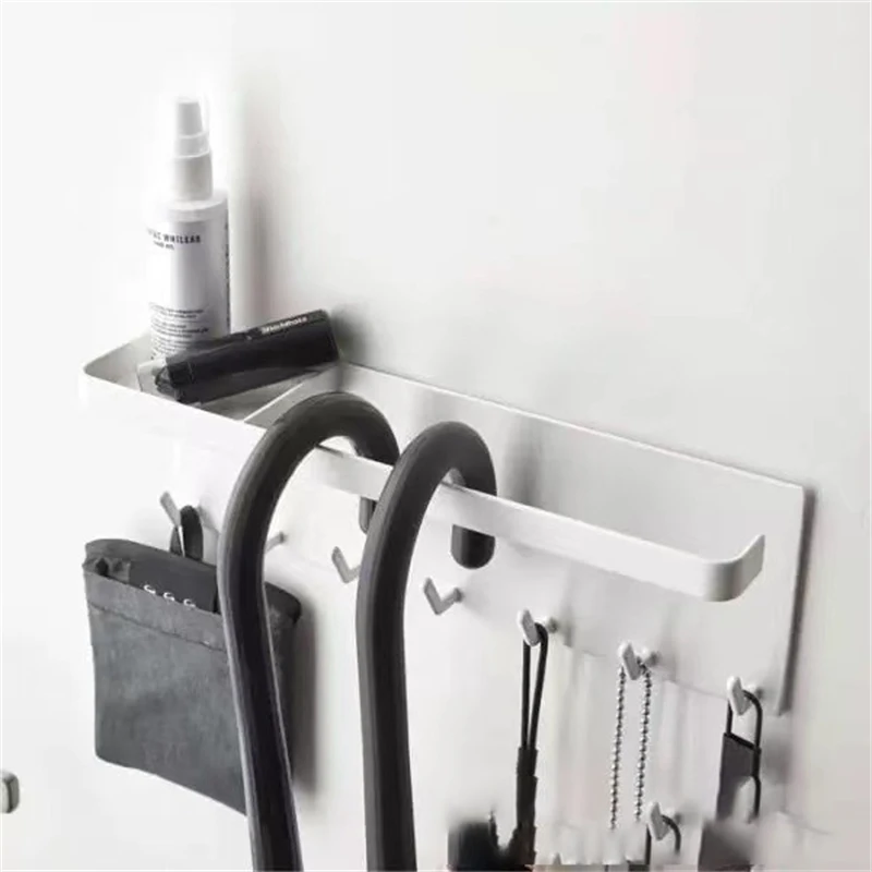 

Japanese Style Magnetic Umbrella Holder No Drilling Multi-Functional Storage Rack With Tray Hook For Home Organization