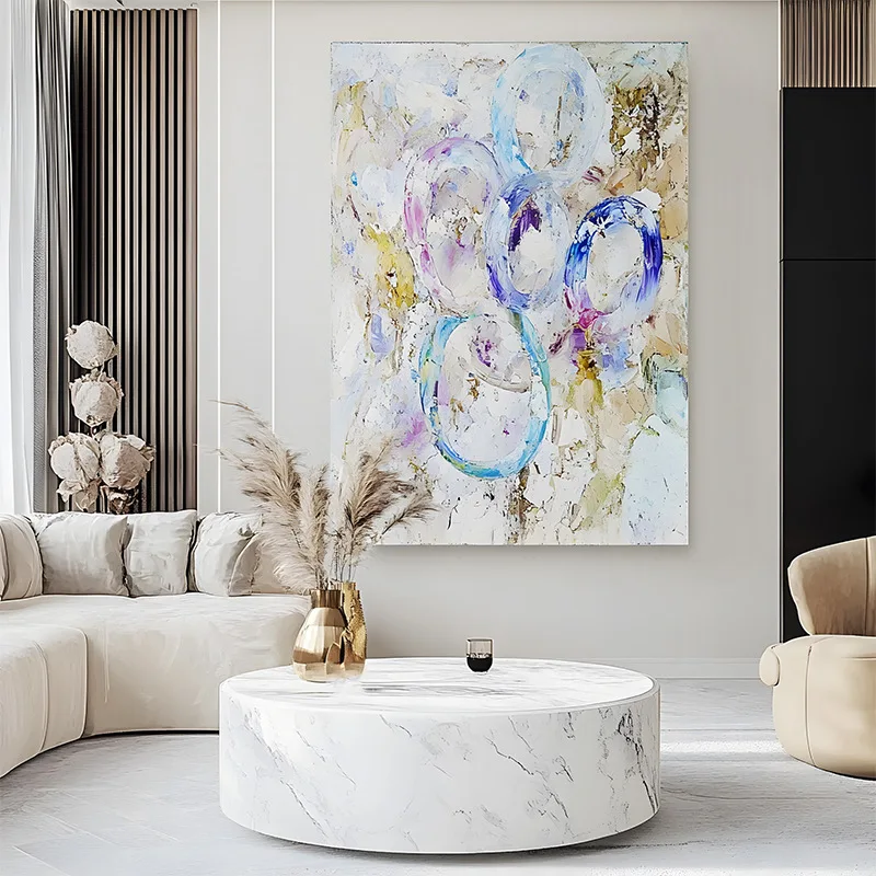 ภาพตกแต่งโรงแรม ภาพนามธรรมระดับไฮเอนด์ สำหรับตกแต่งทางเดินในคลับเฮาส์ ภาพแขวนผนัง ลายเครื่องมือ ชุดสีม่วง