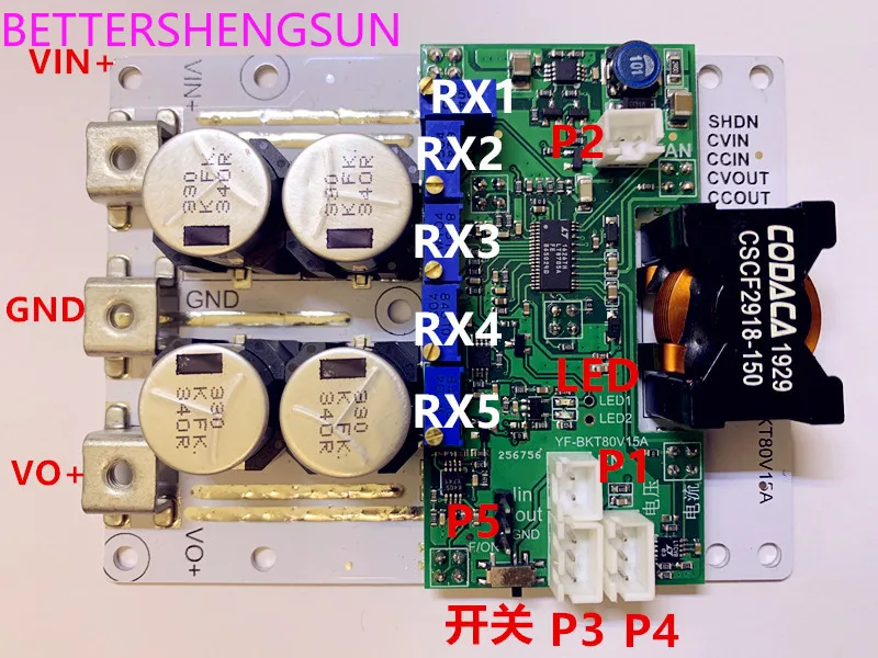 

DC automatic buck-boost power supply Lithium battery charge and discharge power supply Solar MPPT charging 1-20A/3-75V