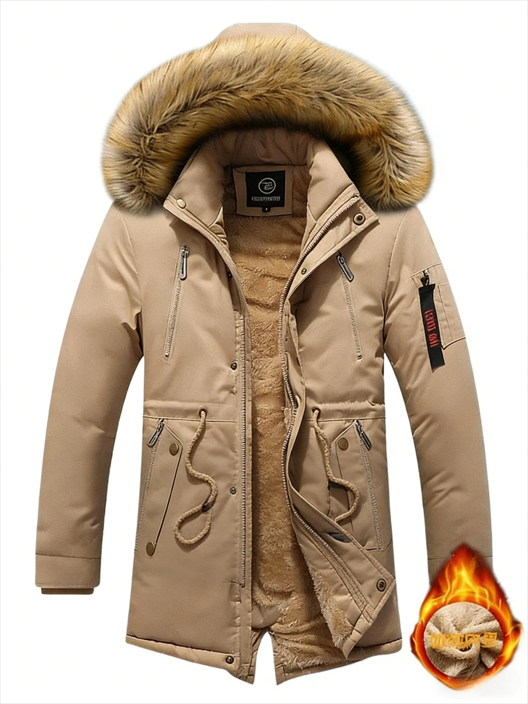 

Coats Mens High Quality Outdoor Tactical Parka Outwear Winter fur hooded Jackets Men Military Fur Lined Thicken Warm Windbreaker