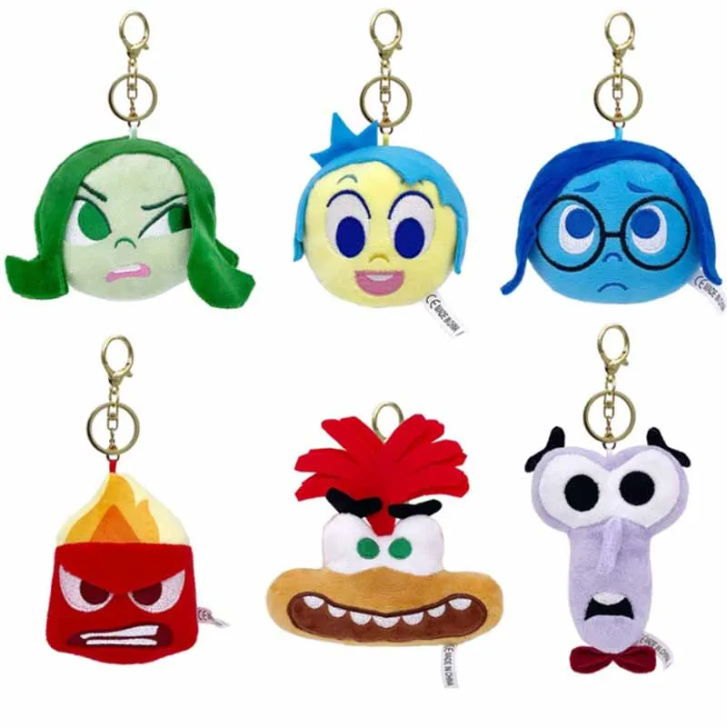 Funny MINISO Disney Inside Out Plush Keychain Bag Charms Accessories Creative School Bag ornament Party Favor Gift Idea