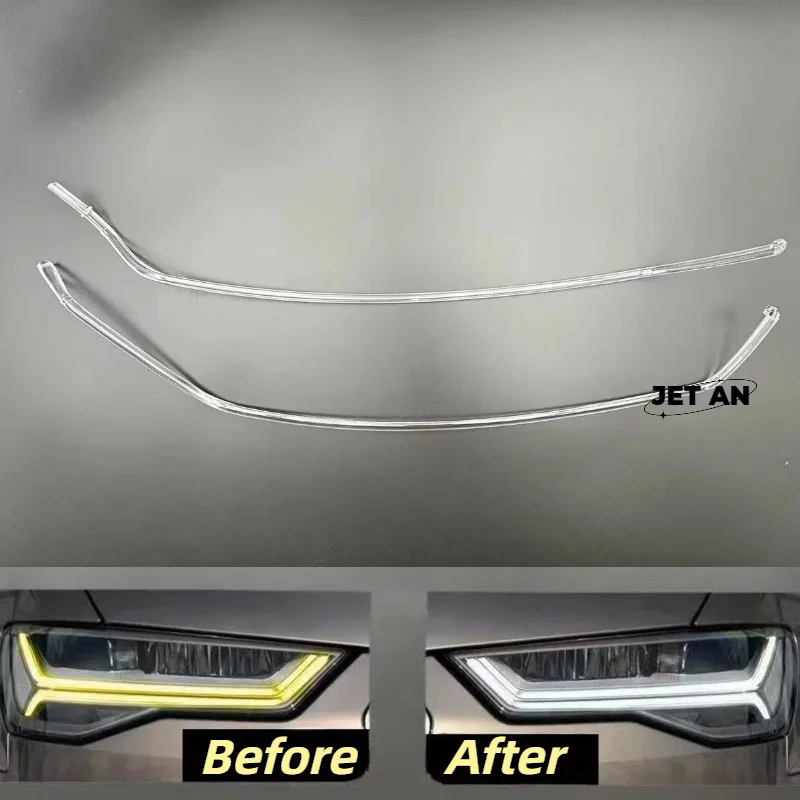 

For Audi A6L C7 PA C7.5 2016-2018 Car Aperture LED Headlight DRL Guide Daytime Running Light Tube LED Light Bar White Light