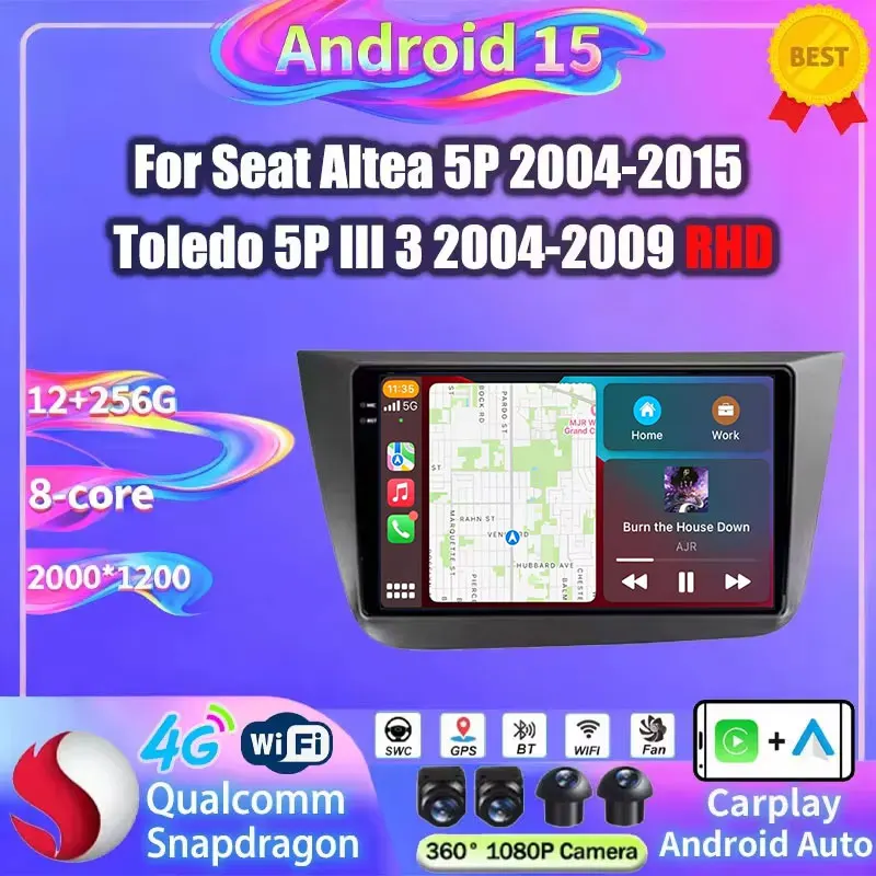 CarRadio For Seat Altea 2004 2005 2006 2007 2008 - 2015 RHD Android Auto Carplay Multimedia Player Navigation GPS WIFI Head Unit