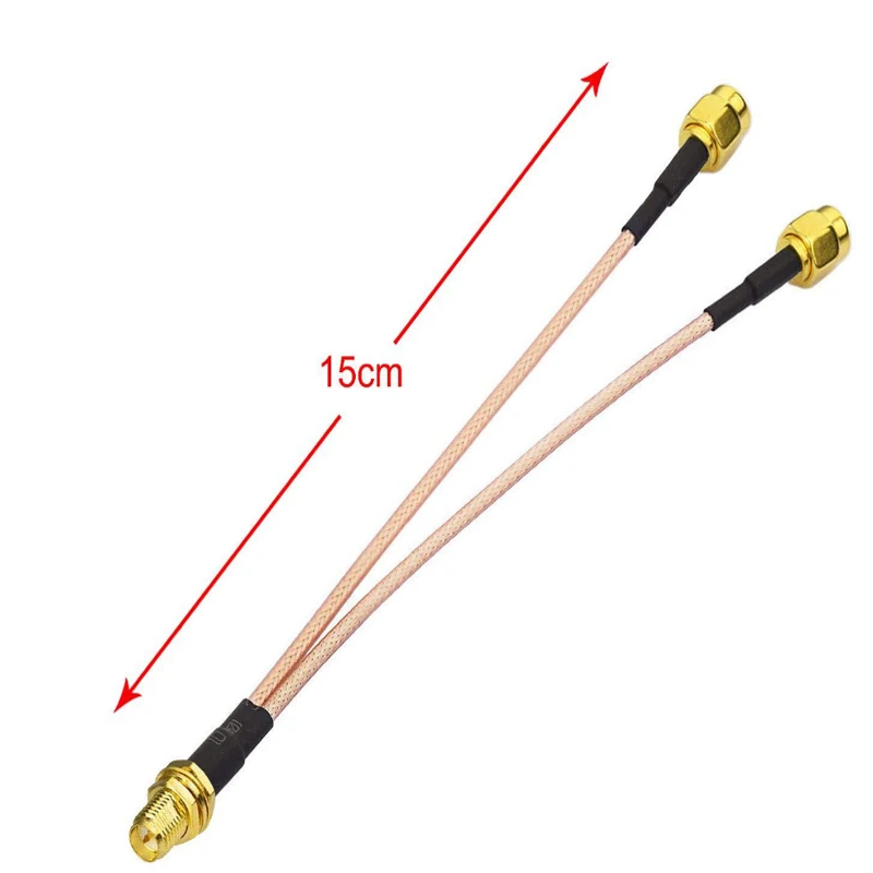 O envio gratuito de alta qualidade baixa perda rg316 extensão fpv antena cabo sma fêmea para 2 sma macho rf coaxial friso cabo adaptador