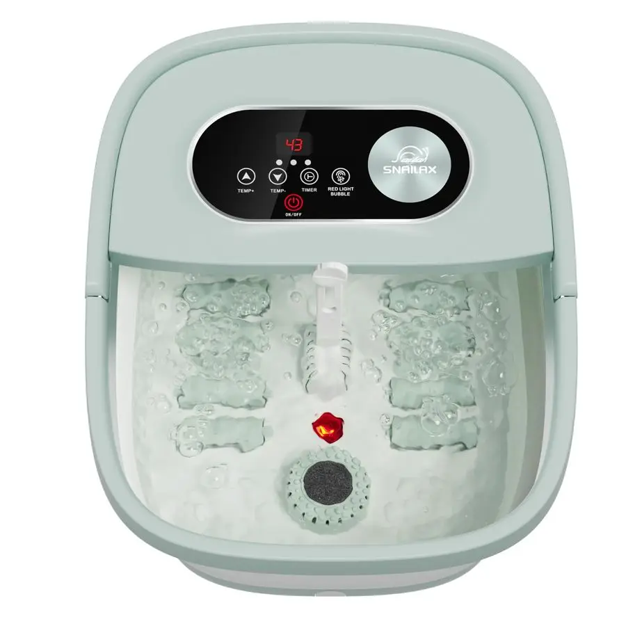 

Collapsible Foot Spa with Heat, Foot Bath Massager with 8 Massage Rollers, Temperature Control, Bubbles, Pumice Stone, Foot Soak