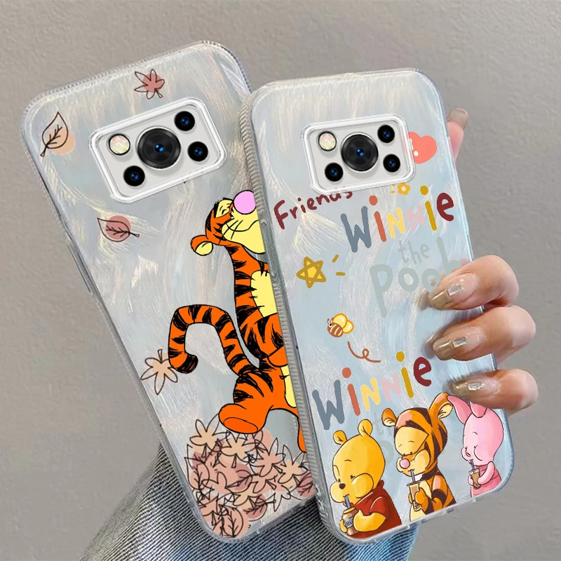 Tigger And Winnie The Pooh For Xiaomi Poco C65 M6 M3 X6 X5 X3 Redmi 13C 12 12C 10C 10 9T 9A 9 Pro 5G Feather Yarn Funda