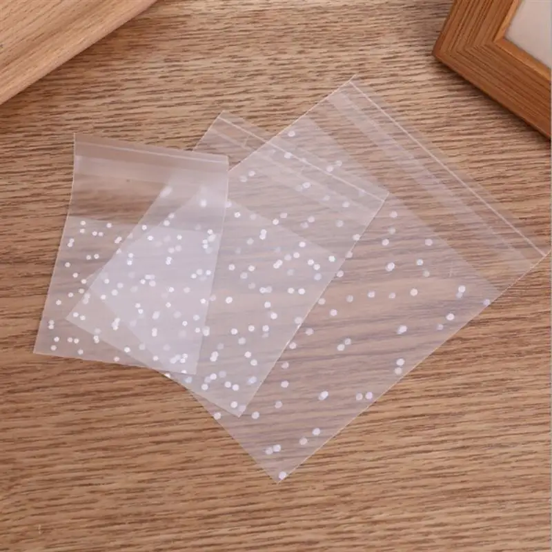 100/200/500 Stuks Transparante Polka Dot Snoep Cookie Verpakking Zakken Met Diy Zelfklevende Pouch Bruiloft verjaardagsfeestje Zakken