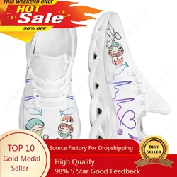 Women White Nursing Shoes Cute Cartoon Nurse Doctor Healthcare Brand Design Ladies Mesh Flats Sneakers Zapatillas