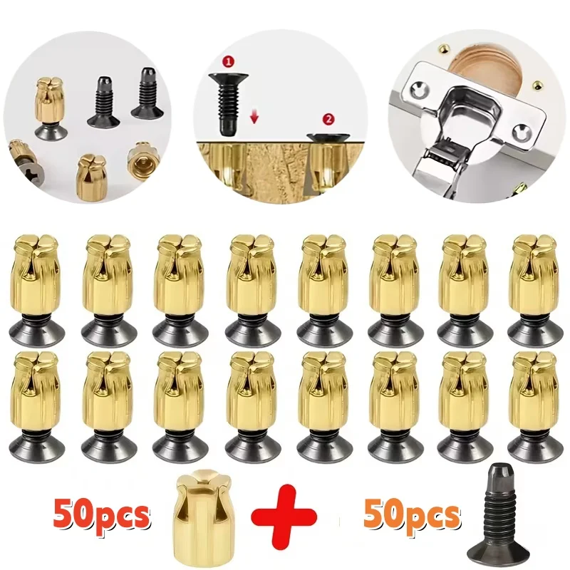 20-100pcs Hinges Repair Inserts Kit,Reusable Fastener Inserts for Cabinet&Furniture Door Fix,Solid Wood Door Plate Reinforcement