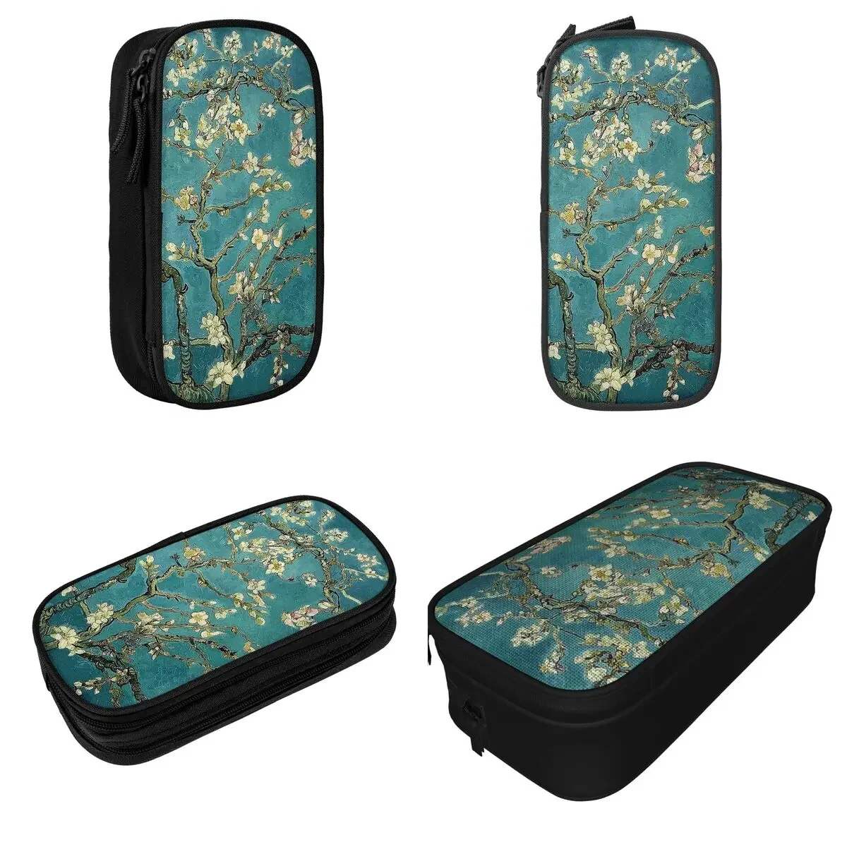 Original Van Gogh Art Restored Blossoming Almond Tree Pencil Case Pencil Box Pen Holder Large Storage Bag School Stationery