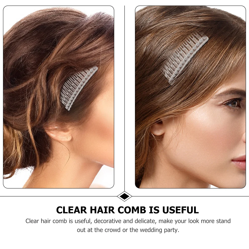 

20Pcs Clear Hair Comb Plastic 14 Teeth for Fine Hair Wedding Bridal Women Party Ceremony Photo Accessory Decorative