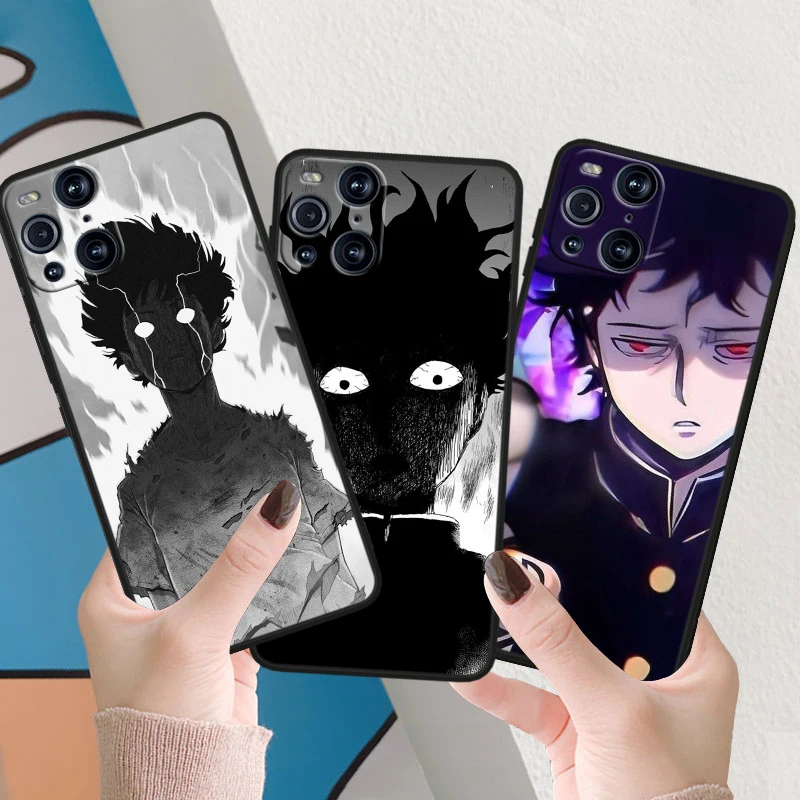 Japanese Anime Mob Psycho 100 For OPPO Find X6 X5 X3 X2 F21S F21 Pro Lite Neo Black Silicone Fundas Soft Phone Case