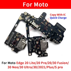 Fast Charger USB Dock Charging Dock Port Board With Mic Microphone Flex For Moto Edge 20 Lite Pro Edge 30 Fusion Neo S Pro 2021