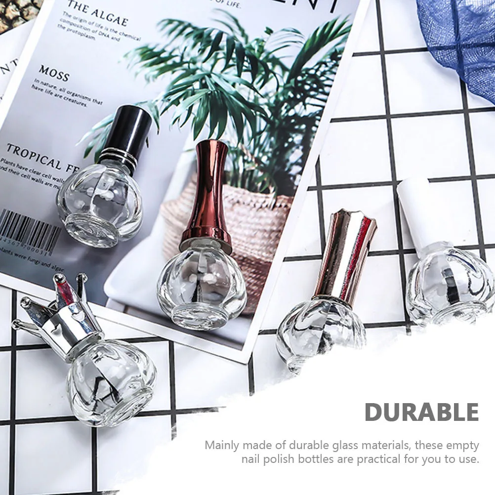 Bouteilles vides de vernis à ongles en verre, conteneurs de stockage de Gel pour ongles, outils de manucure rechargeables pour professionnels et à la maison, 6 pièces