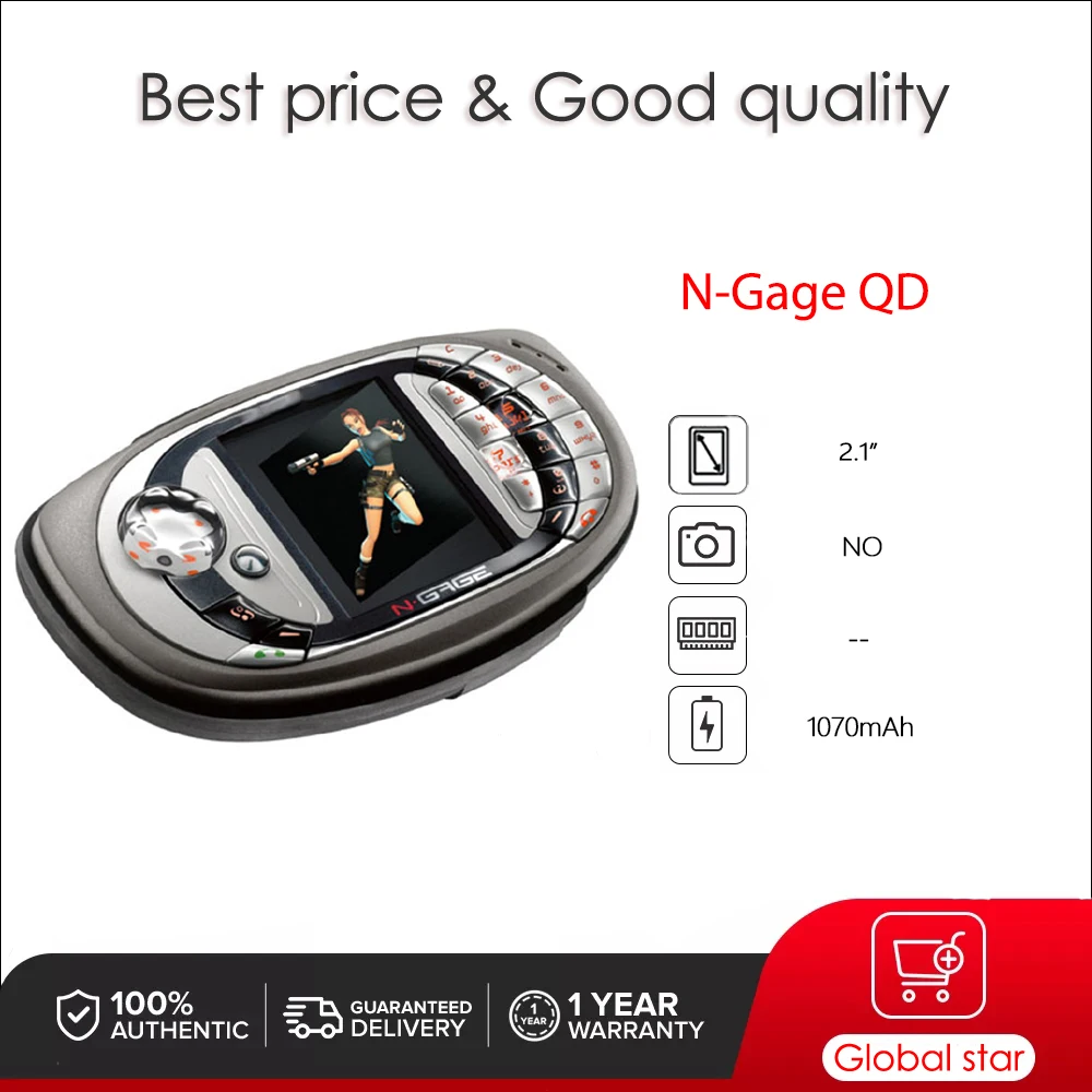 Original N-Gage QD Classic CellPhone Made in Finland Unlocked Free Shipping Support English Language Only