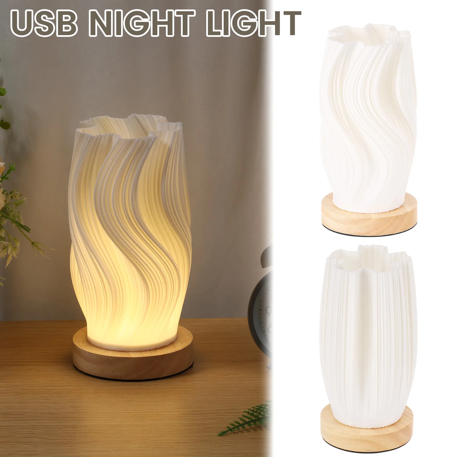 

Bedside Nightstand Lantern Kit Anti Slip Adjustable Bedside Lamp with Wood Base Versatile Touch Control Table Lamp for College