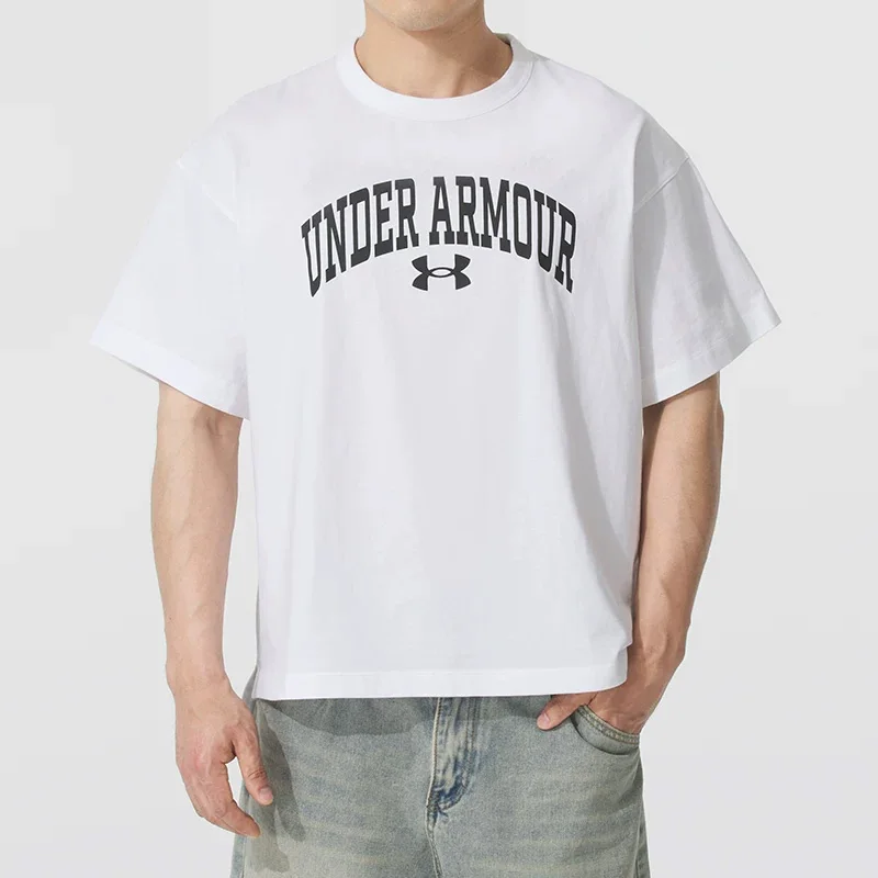 

Under Armour Loose Short-Sleeved Men's Summer T-Shirt Round Neck Half Sleeve Running Sportswear 1387994-100