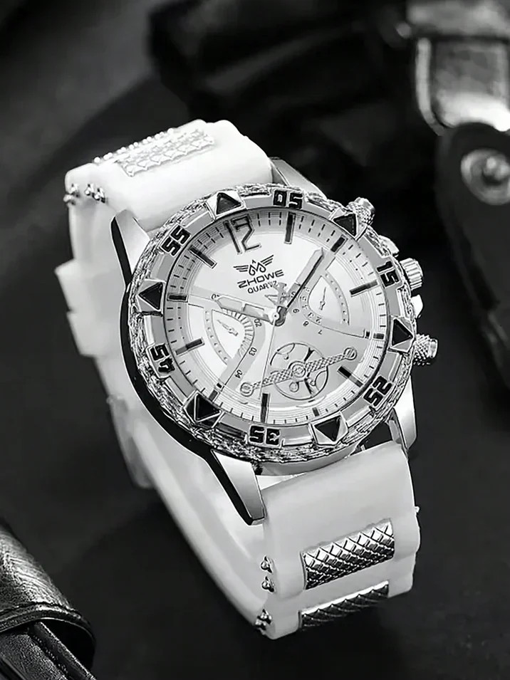 

Мужские модные повседневные кварцевые наручные часы с силиконовым ремешком (коробка не входит в комплект)