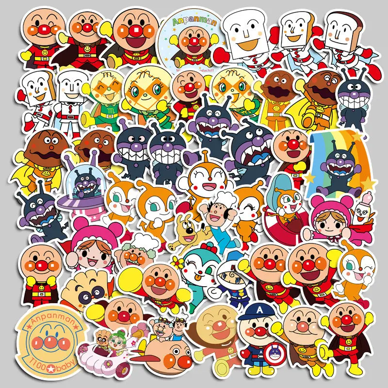 Anime Cartoon Anpanman Dokin-Chan Cute Stickers Diy Decoration Kawaii Baikinman Creative Peripheral Children\'s Holiday Gifts