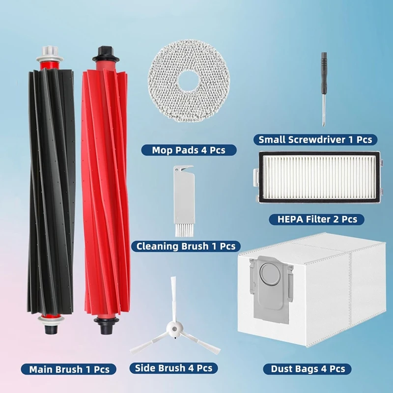 MAKE Substituição-Kit-Para-Roborock-Q-Revo-Master,-Qrevo-Slim-Robot-Vácuo-Main-Lado-Escova-Mop-Cloth-Filtro HEPA-Bag