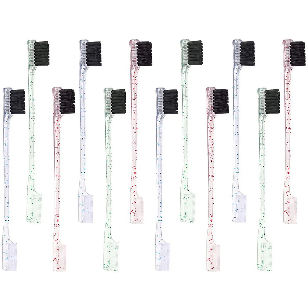 12Pcs Professional Eyebrow Brush Set Dual Function Brow Groomer Smooth Finish Makeup Essential for Flawless Look