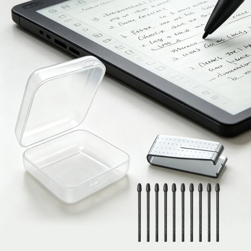 Digital Pen Refills for Air 2, 10 Writing Inserts with Included Remover for Class Work, Document Annotation, and Digital D2RC