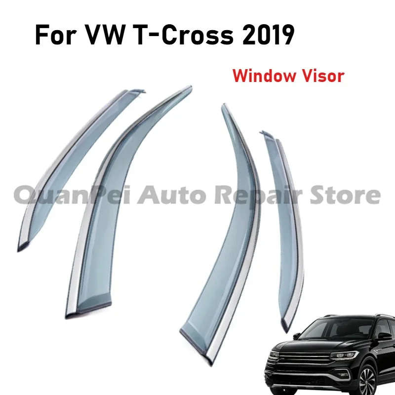 Window Deflector Weather Shield Door Visor Precise Fit 4Pcs Set For Volkswagen T-Cross 2019 Waterproof Auto Parts