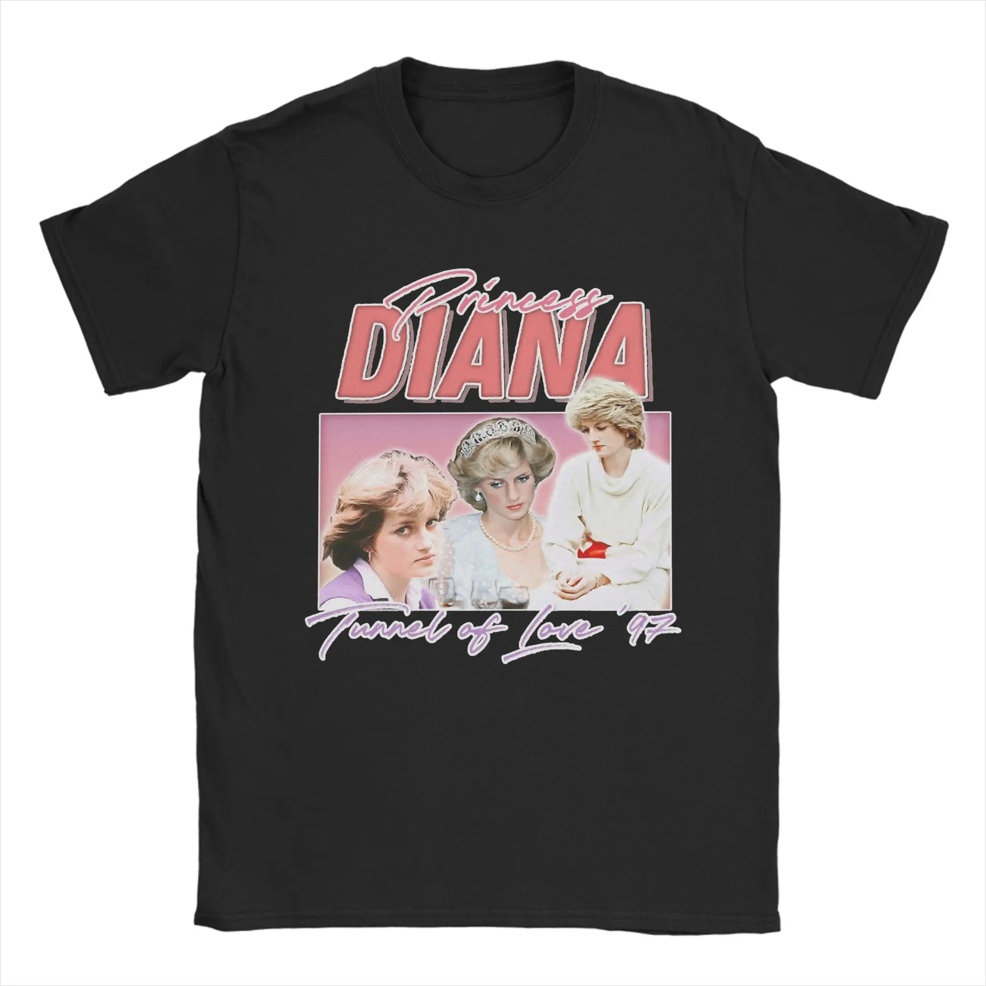 Princess Diana Men T Shirts  Vintage Tees Short Sleeve Round Neck T-Shirts Pure Cotton Party Clothes
