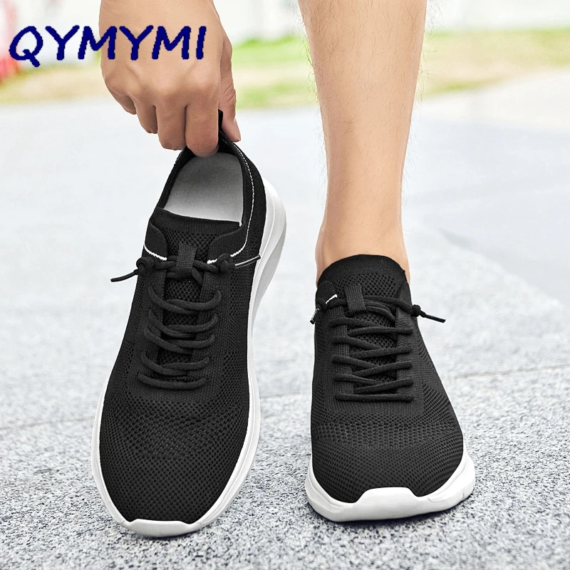 Mens Elevator Shoes Breathable Sports Soft Sole 2026 Mens Increasing Increase Height By 8 Cm Hidden Heel White Mesh Board Shoes