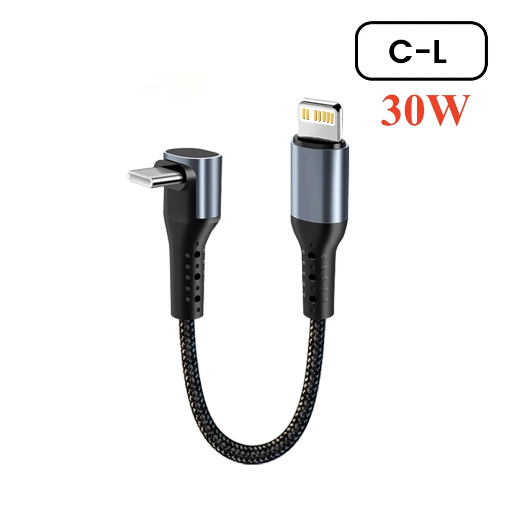 Crouch 90 graden korte kabel USB Type C naar Type C 6A 66W snel opladen 25CM 50CM Power Bank USB C-kabel voor iPhone Huawei Xiaomi