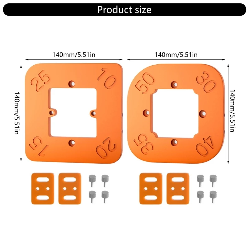 Plantilla enrutador carpintería N7MD, 2 uds., plantilla radio, herramienta auxiliar corte